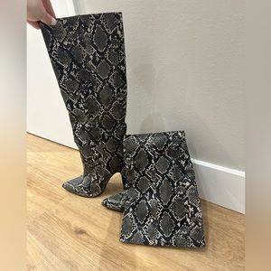 Steve Madden snakeskin knee highs